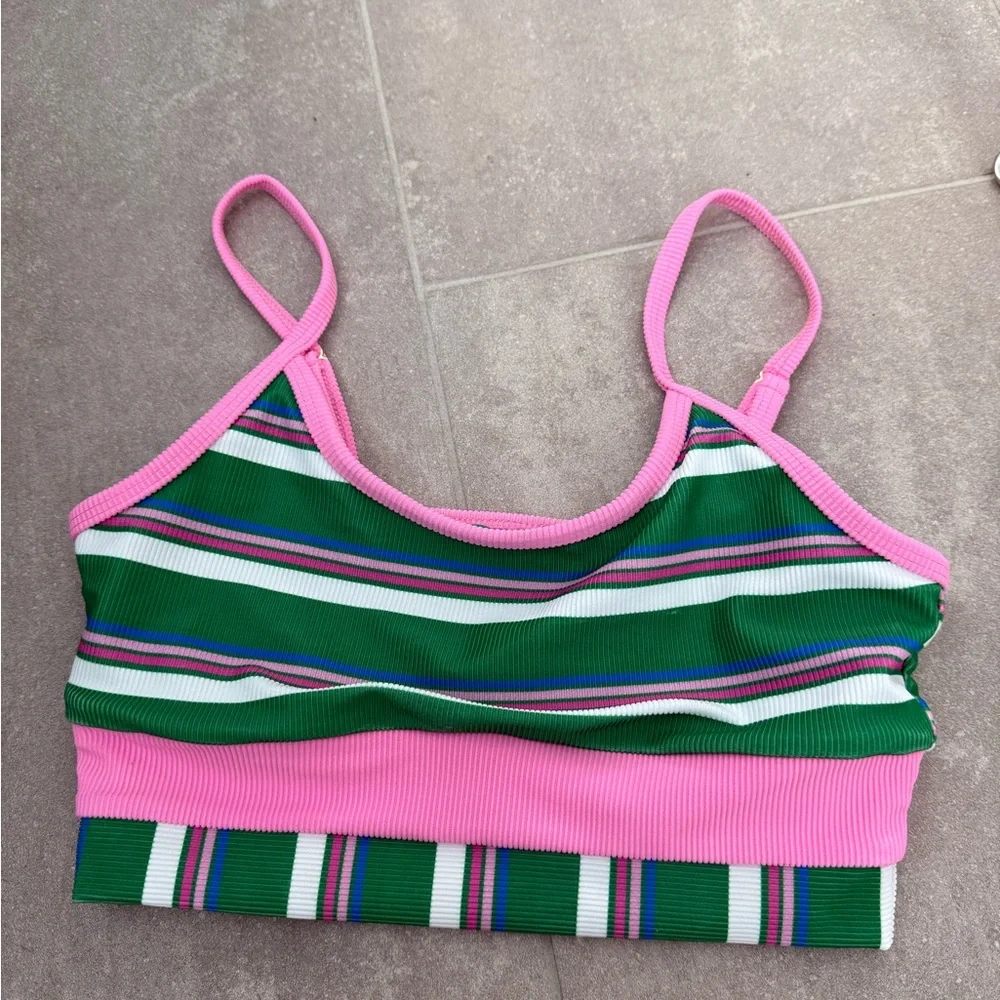 Beach Riot NEW Eva Striped Longline Bikini Top - Picture 3 of 6